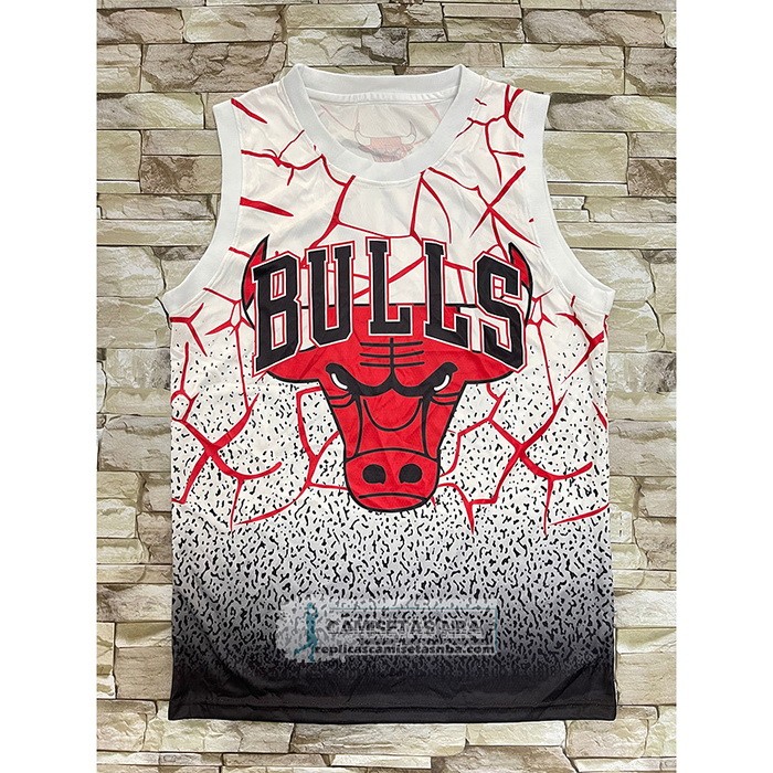 Camiseta Chicago Bulls Michael Jordan NO 23 Mitchell & Ness Blanco Rojo